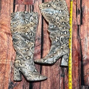 Seven Dials Snakeskin Heeled Boots